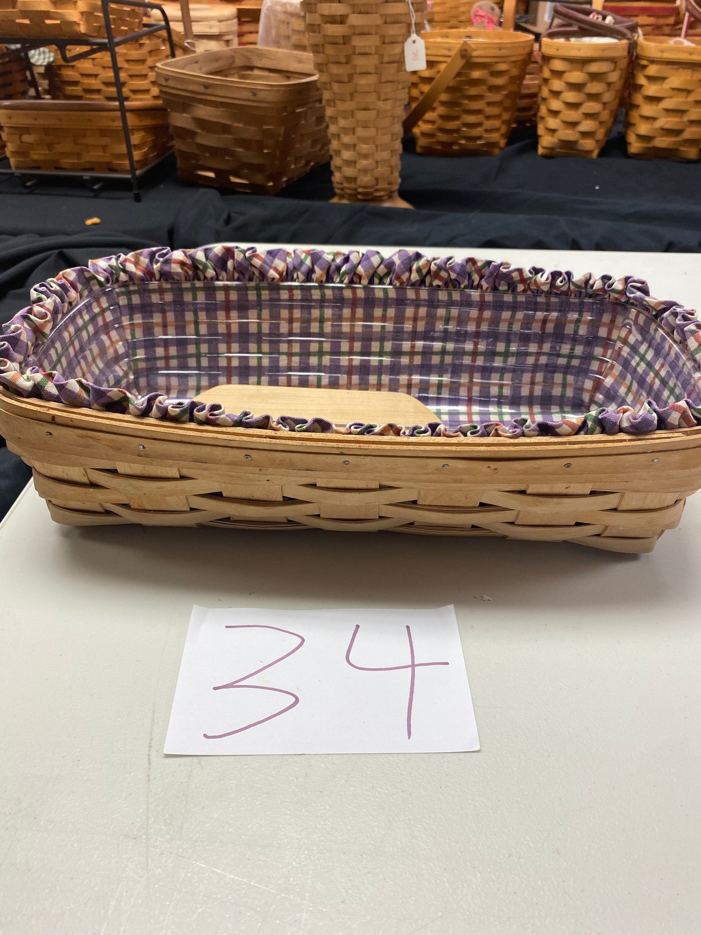 Longaberger bread basket with liner and protector