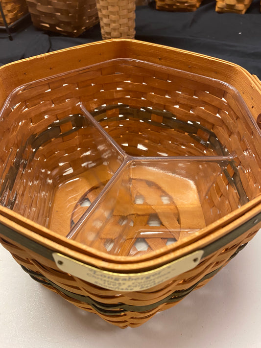 Longaberger snowflake basket with protector (located in bin 12)