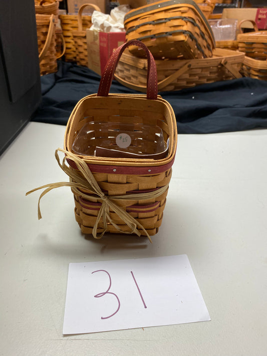 Longaberger basket with red weave