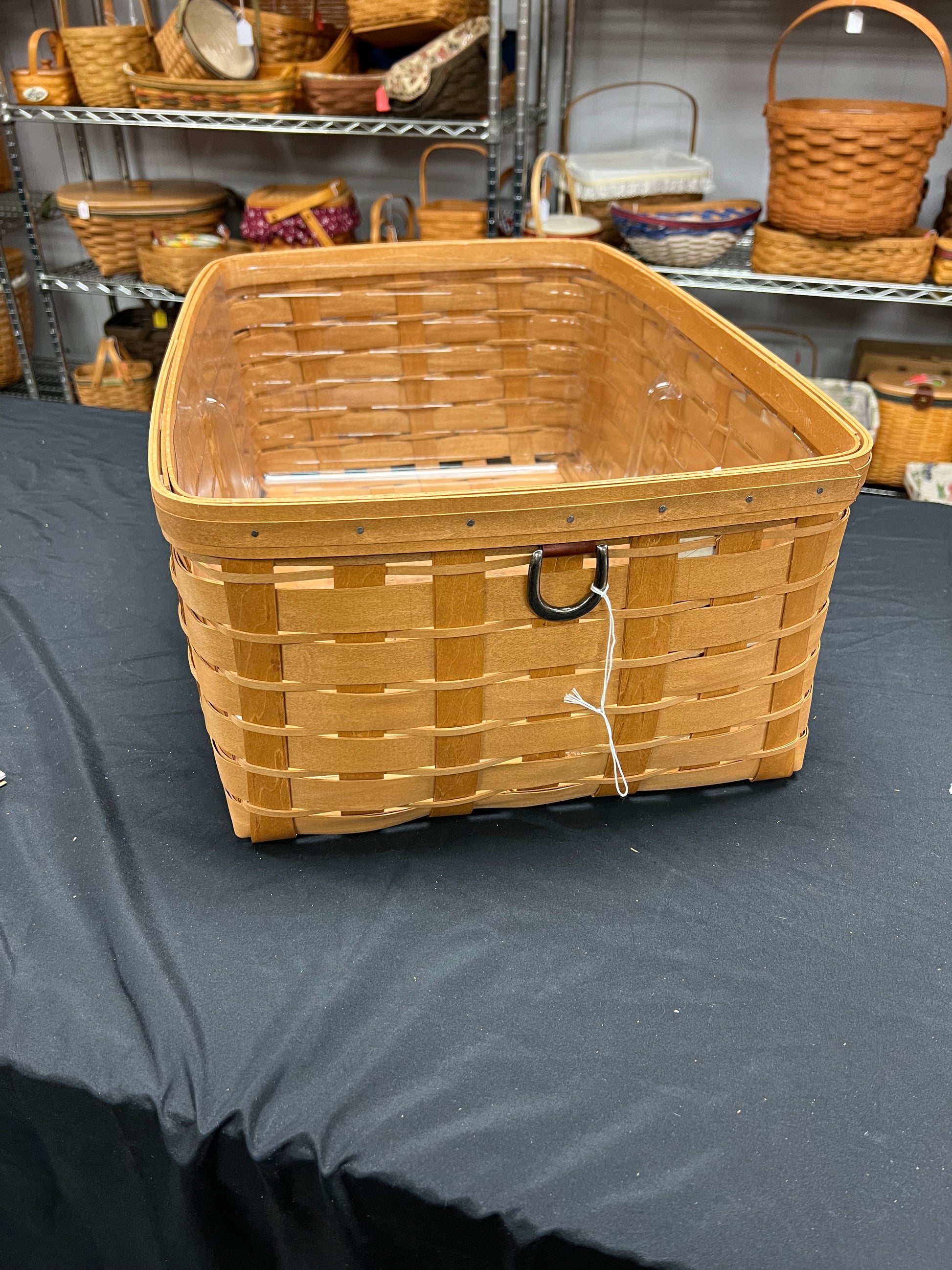 Longaberger large rectangle storage solution basket with protector