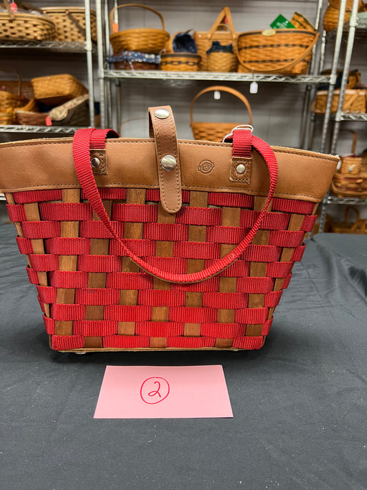 Longaberger to go Red Tote Basket purse