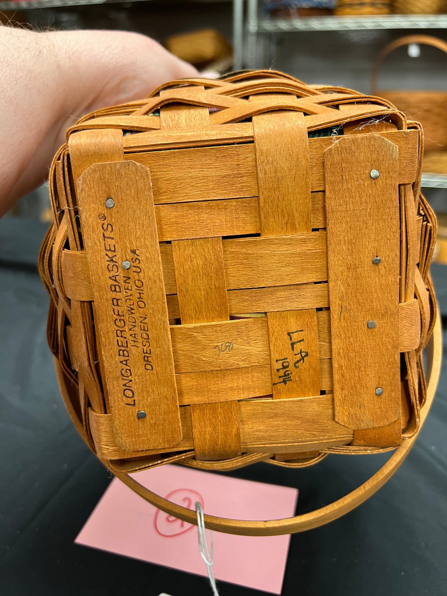 Longaberger jingle bell basket with liner & protector