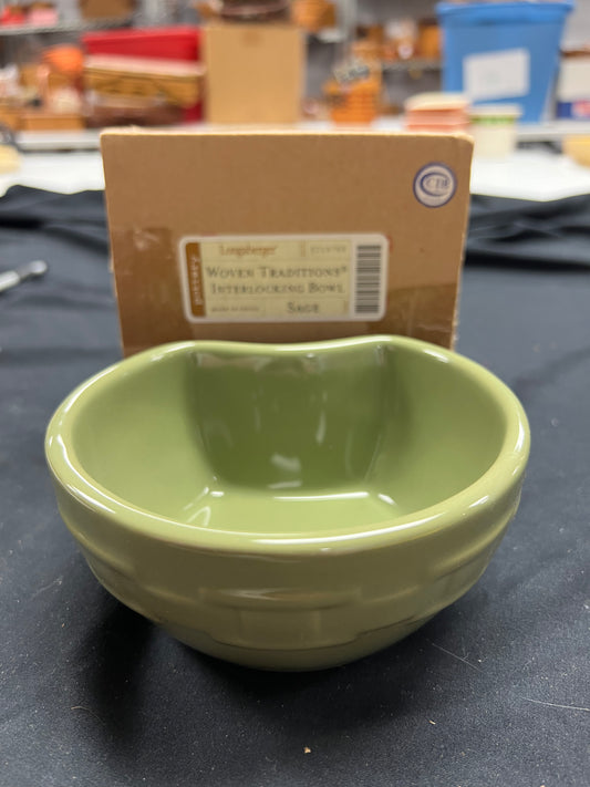 Longaberger interlocking bowl in Sage