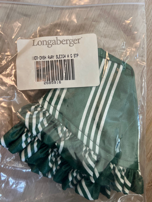 Longaberger dash away liner in hunter green stripe