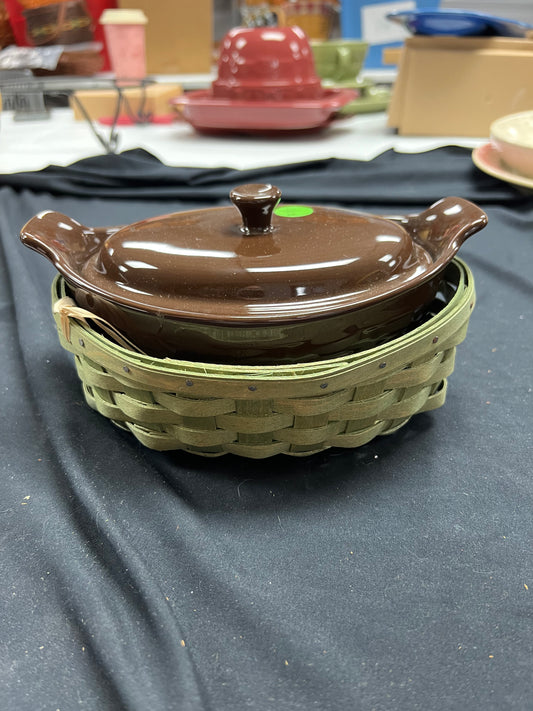 Longaberger small crescent basket with dish