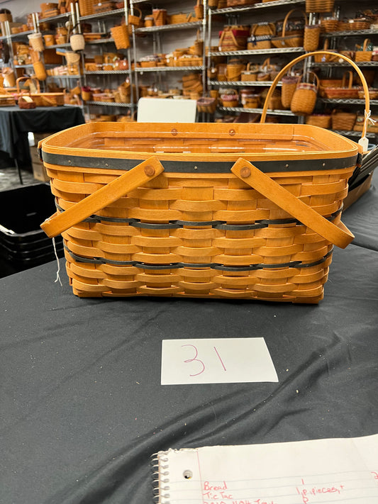 Longaberger large market basket with protector