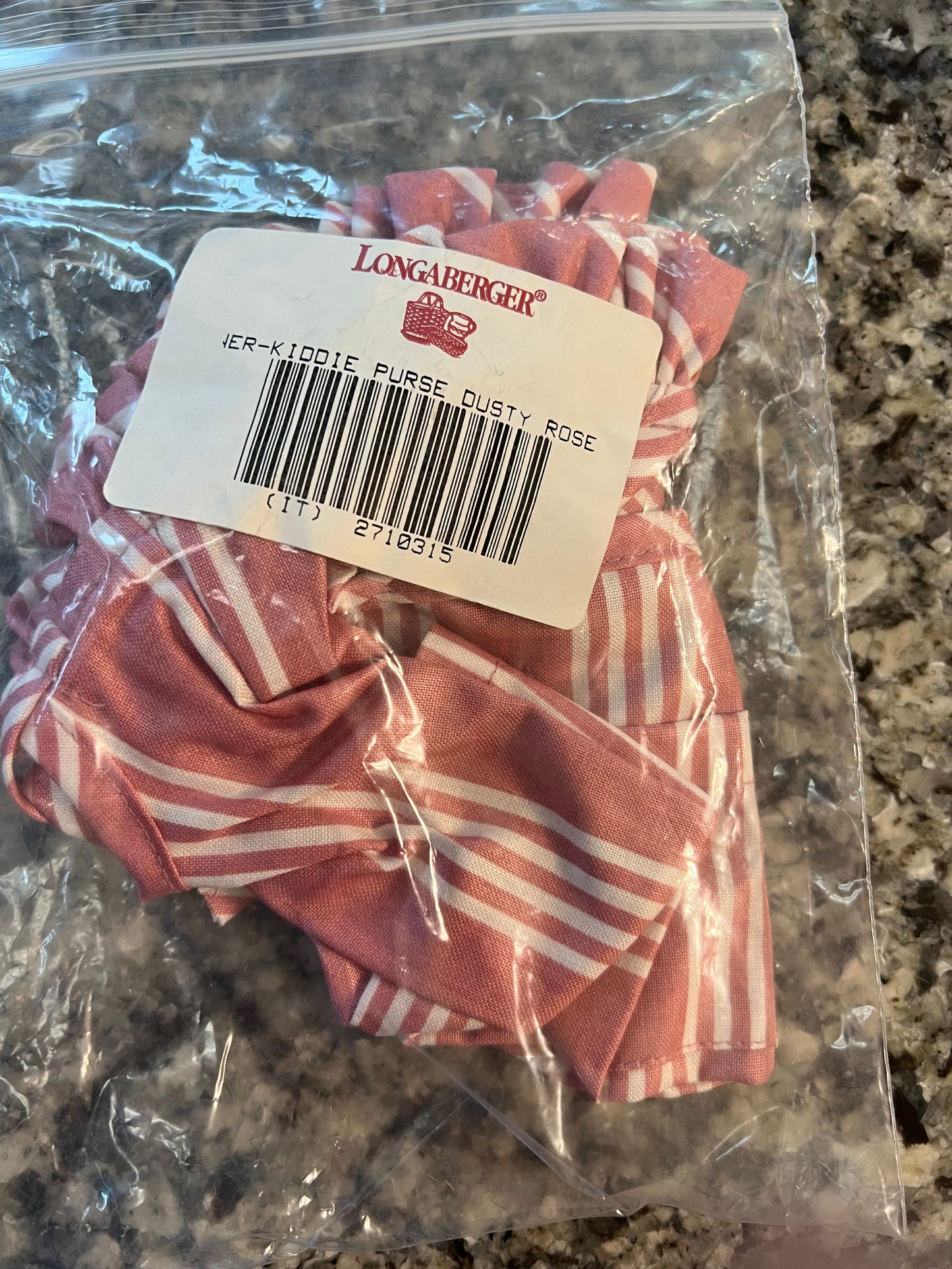 Longaberger kiddie purse liner in dusty rose