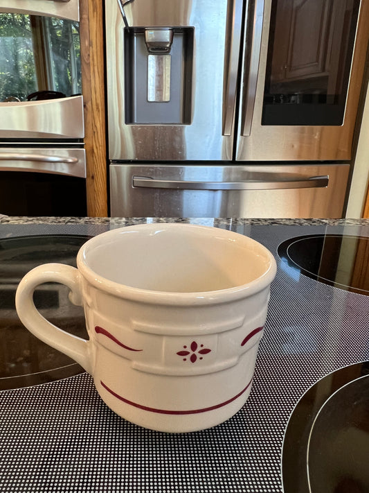 Longaberger teacup in traditional red