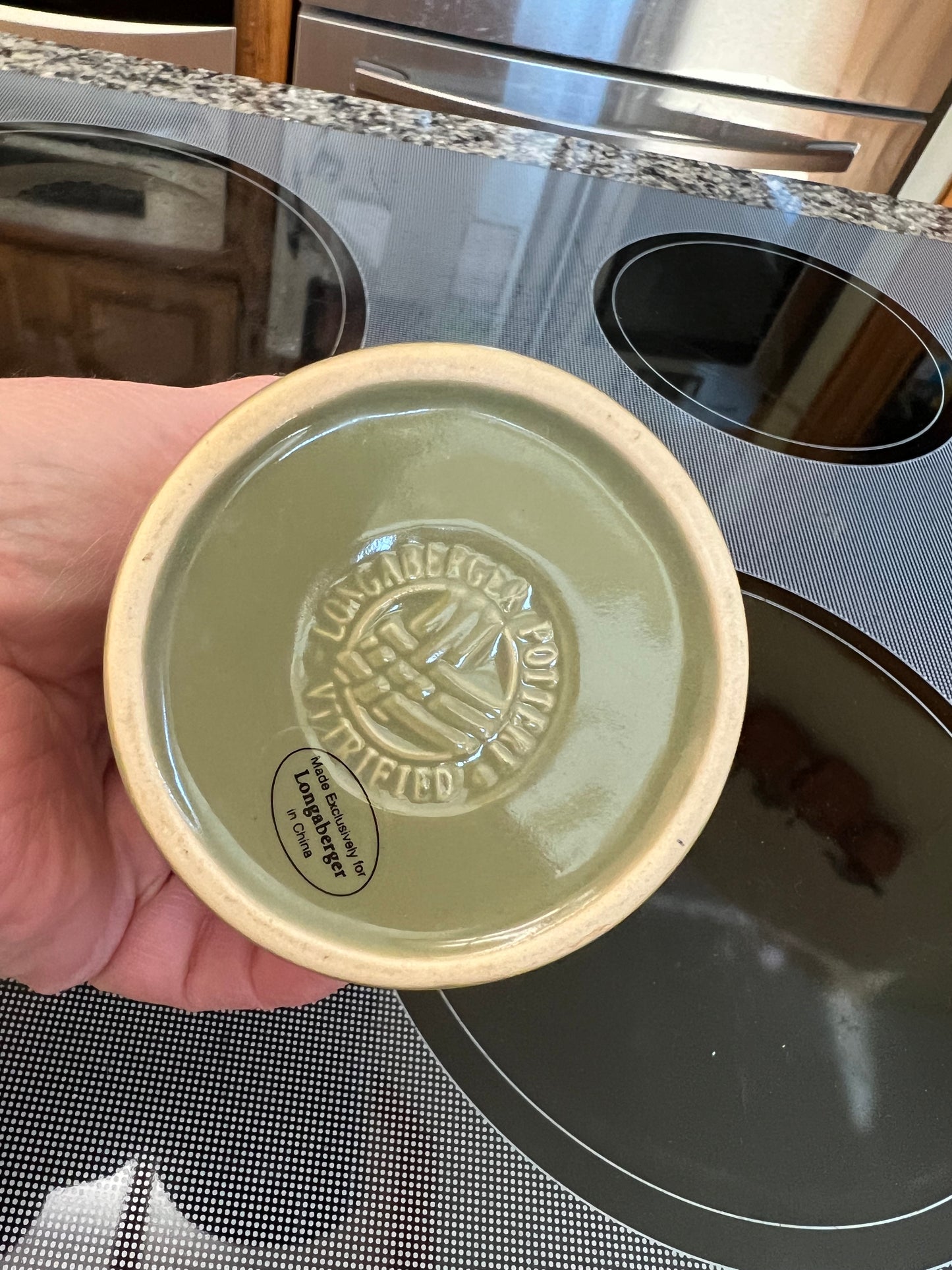 Longaberger soap dispenser in Sage