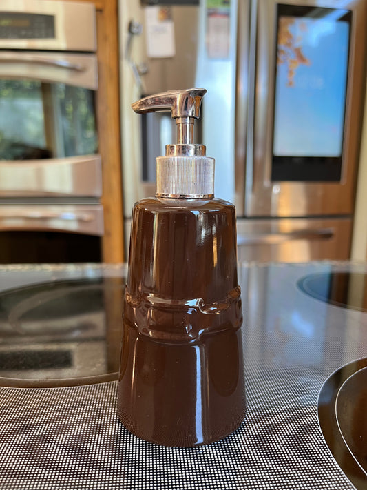 Longaberger soap dispenser In chocolate