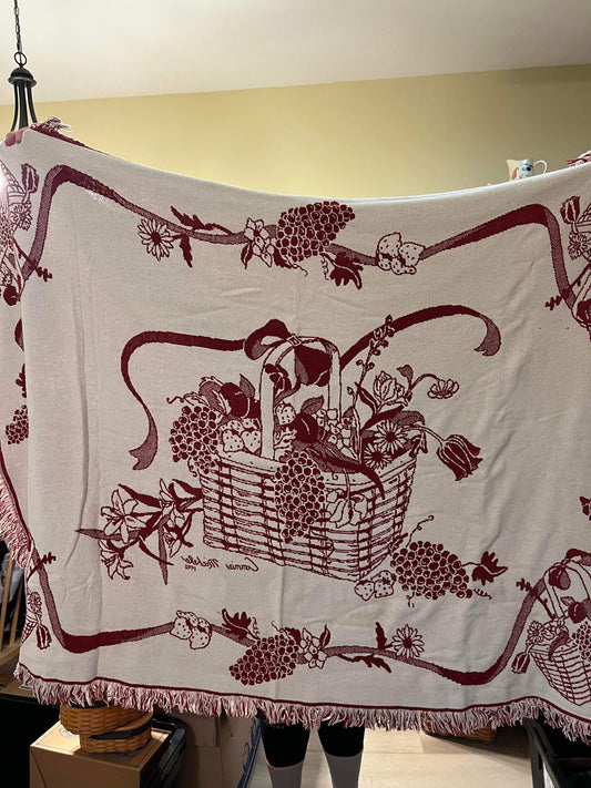 Longaberger red throw blanket