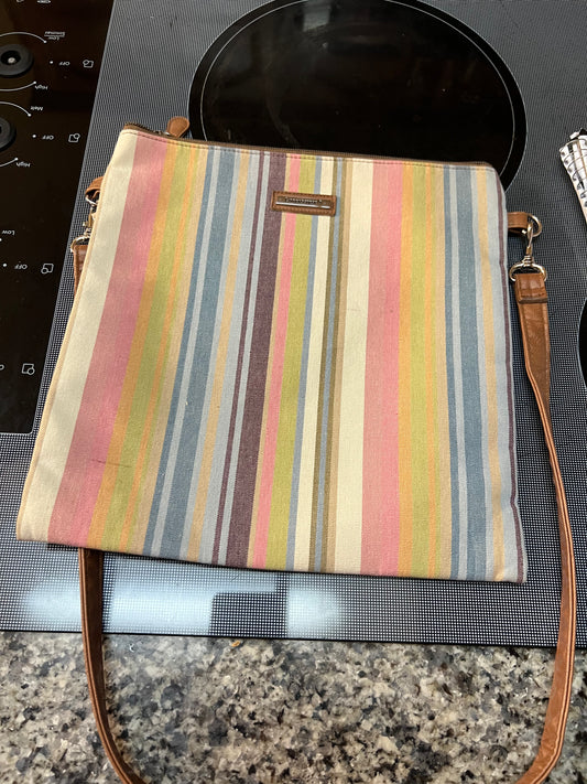 Longaberger crossbody purse in cabana stripe