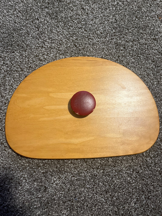 Longaberger Basket Lid with Red Knob – 12.5”W x 8.5”H Half Round