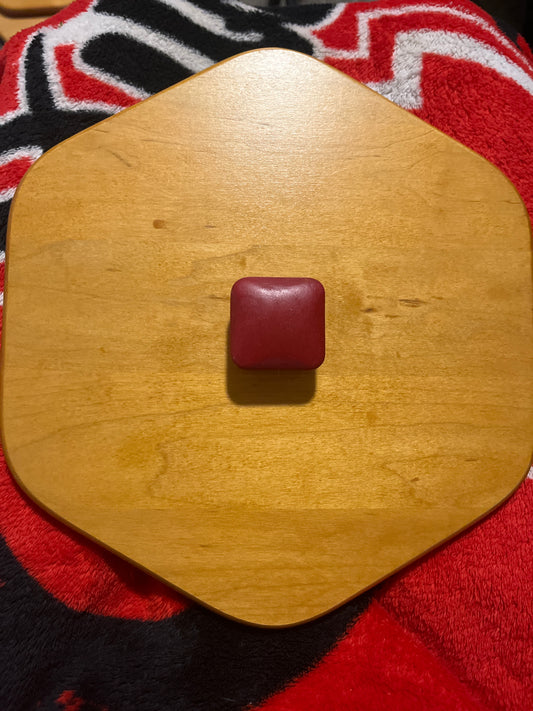 Longaberger Hexagon Basket Lid – 8” – Red Knob