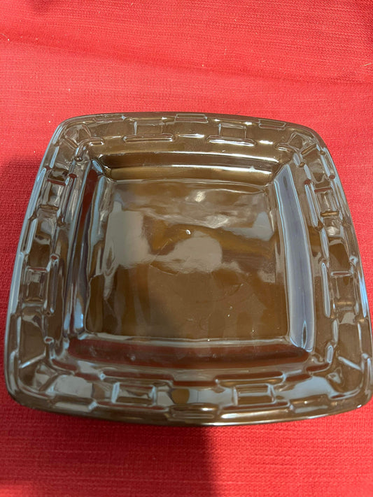 Longaberger soft square Luncheon Plates in Chocolate