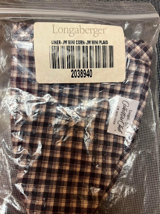 Longaberger JW Mini Corn Liner in JW Mini Plaid