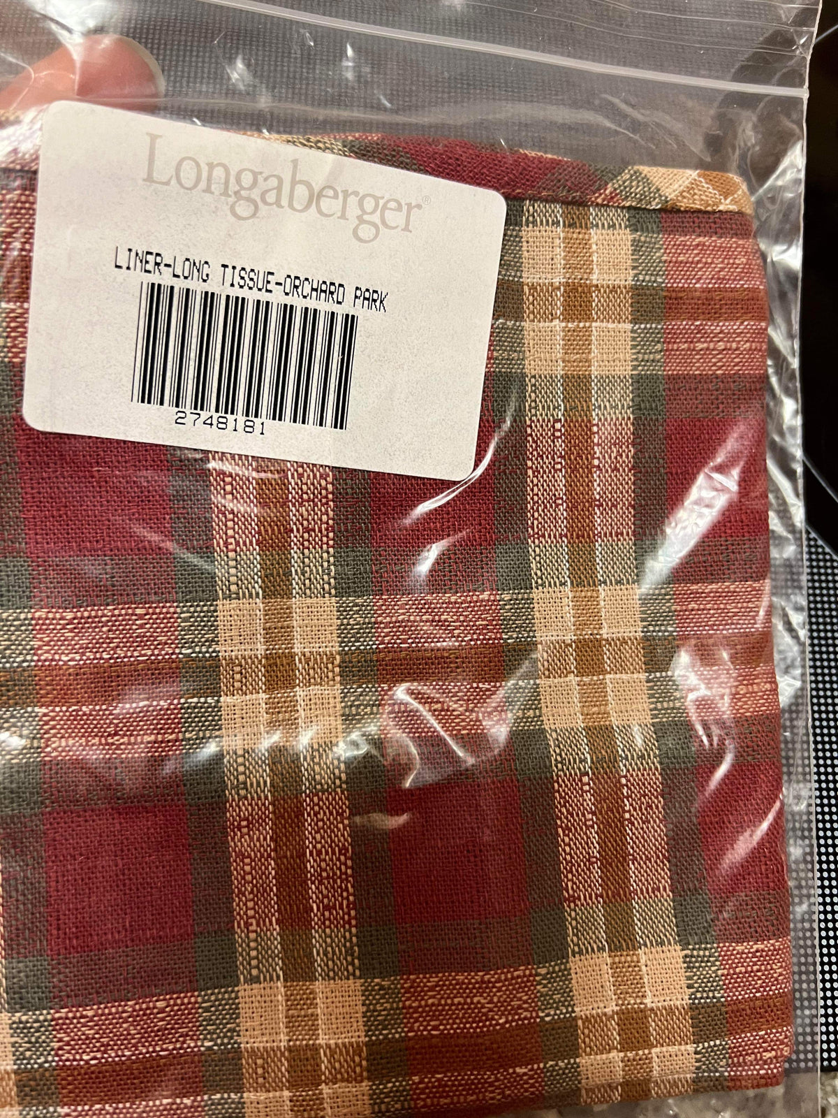 Longaberger Long Tissue Liner in Orchard Park