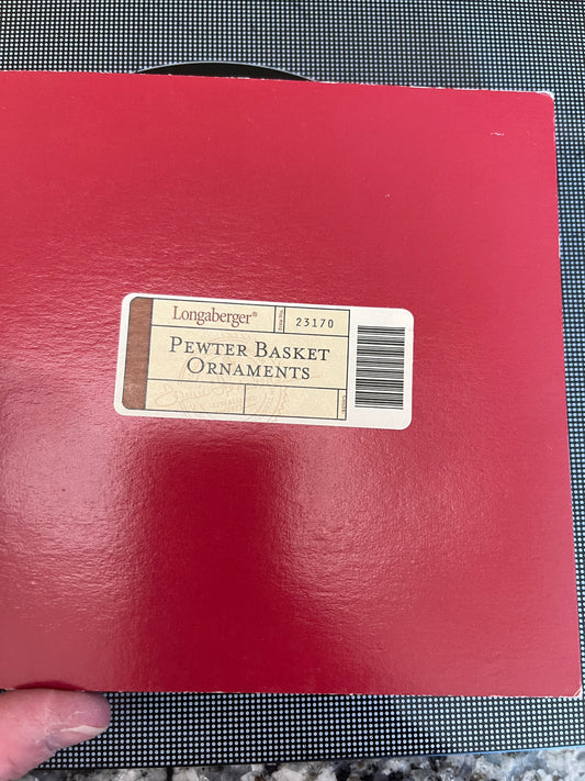 Longaber pewter holiday basket ornaments