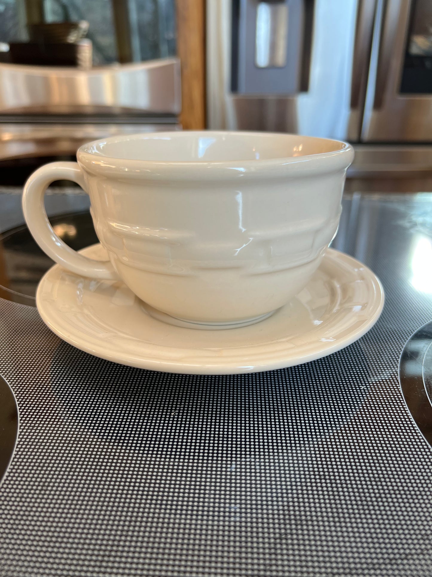 Longaberger capichino mug & saucer in ivory