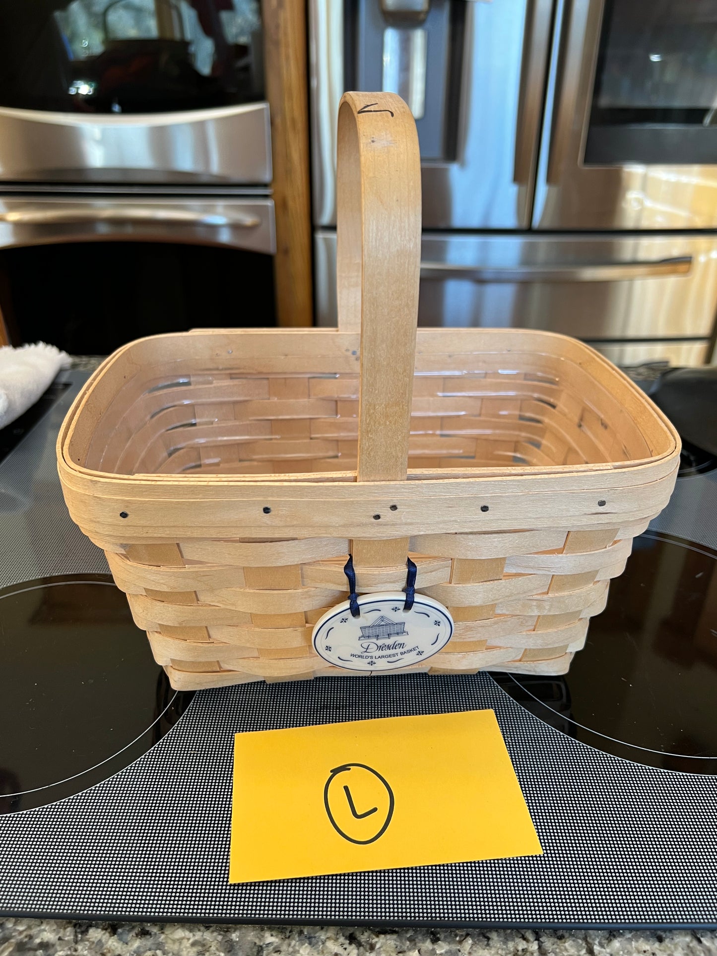 Longaberger spring Basket with protector & tie on