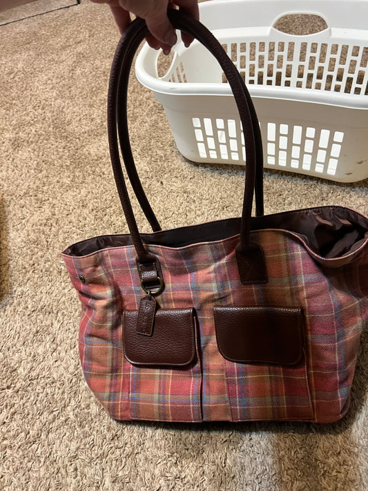 Longaberger tabasco plaid purse bag