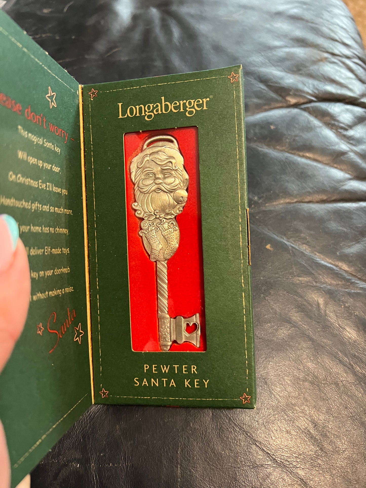 Longaberger 2002 pewter Santa key