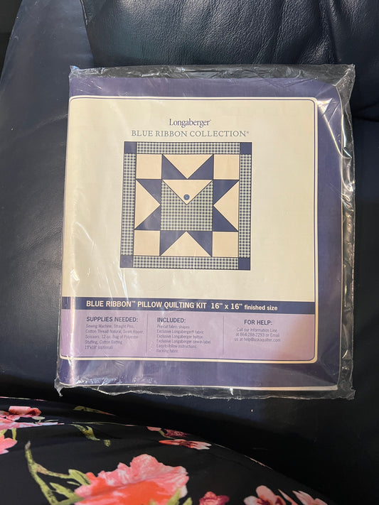 Longaberger Blue Ribbon pillow quilting kit