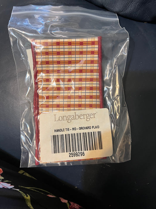 Longaberger medium handle tie in orchard plaid