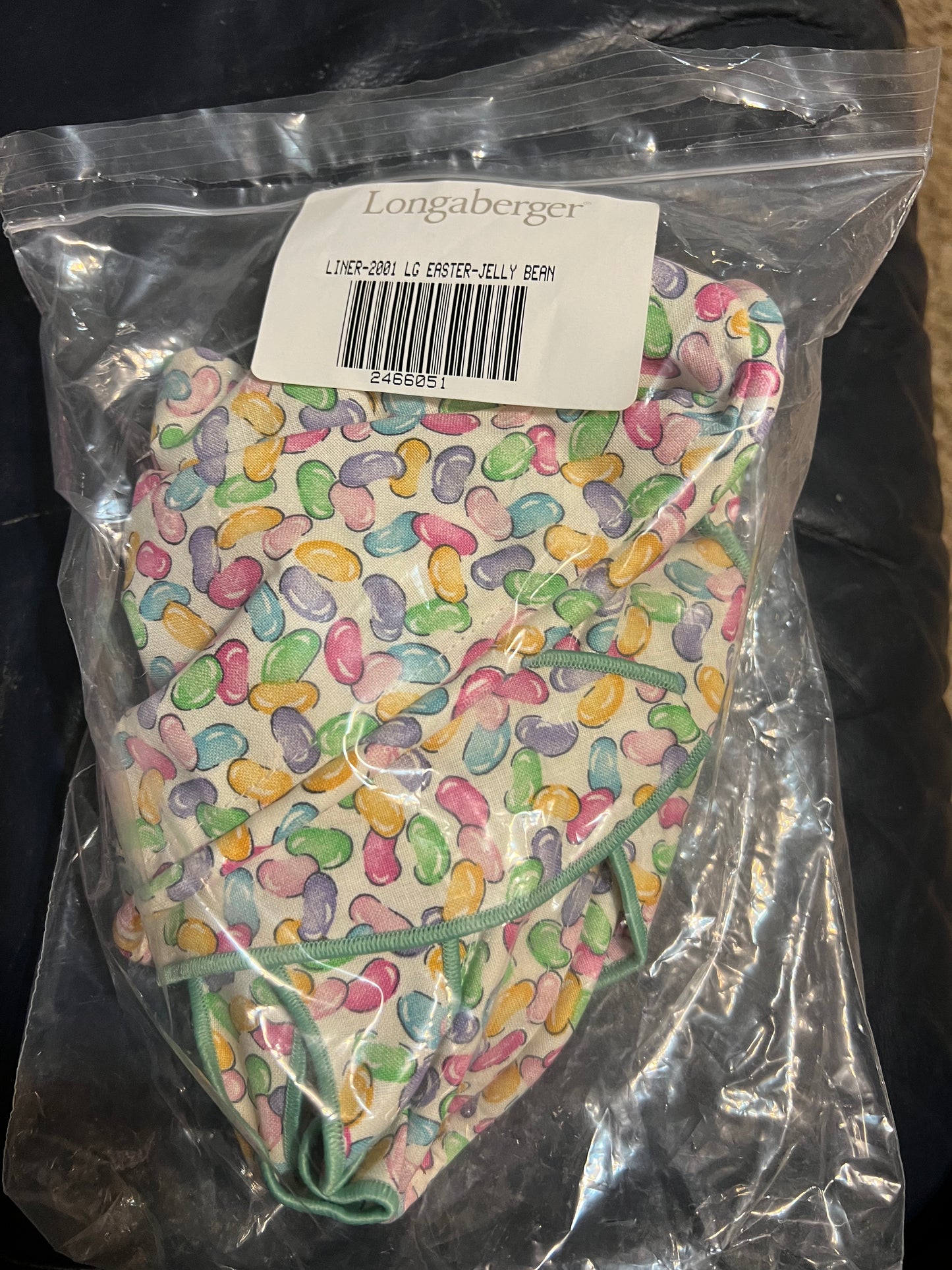 Longaberger 2001 large Easter liner in jelly bean