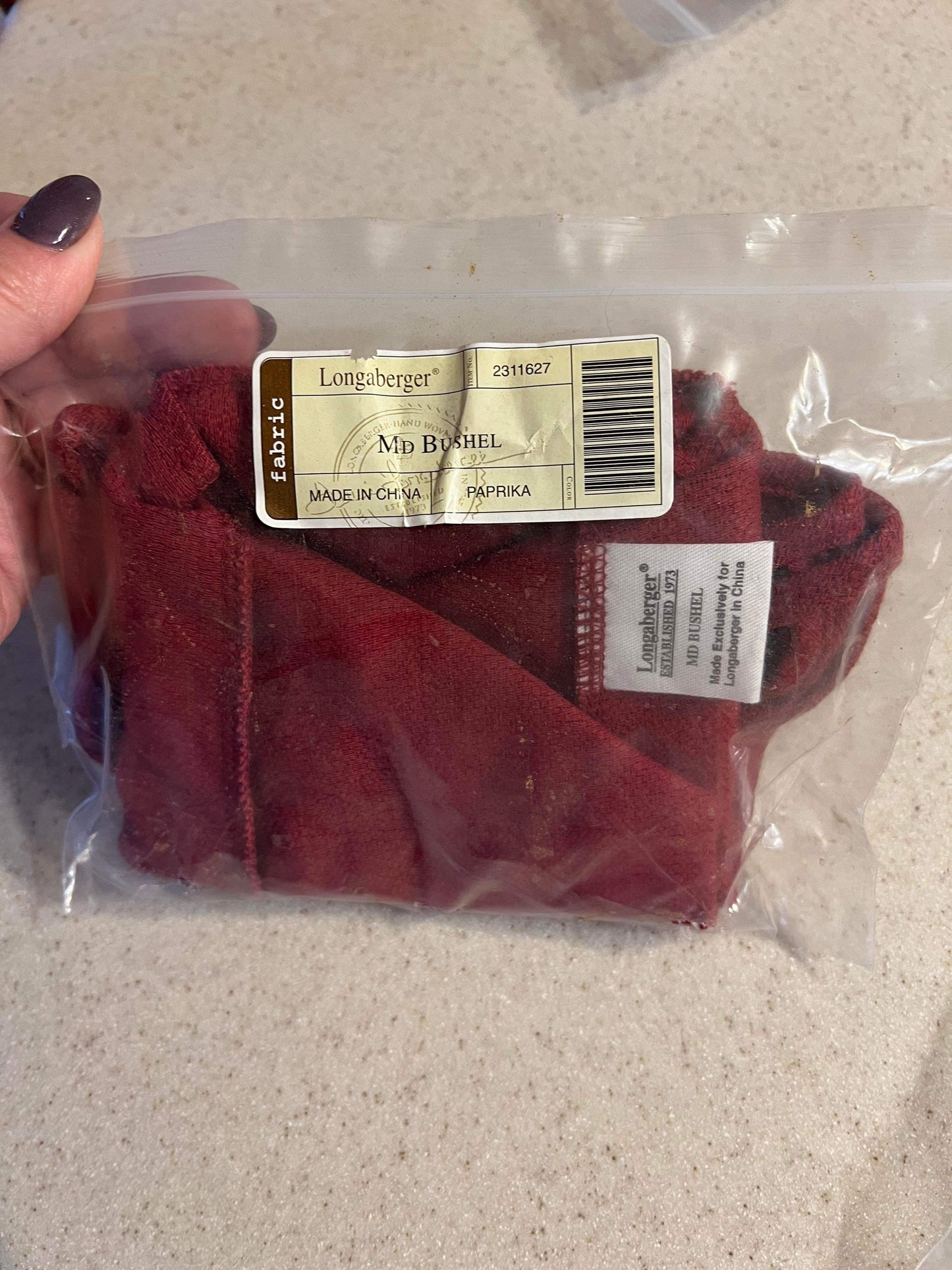 Longaberger Medium Bushel Liner in Paprika