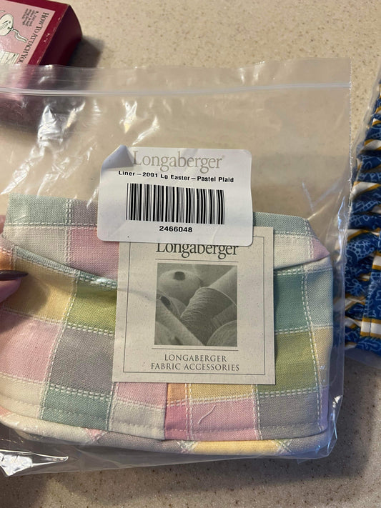 Longaberger 2001 Large Easter Liner in Pastel Plaid