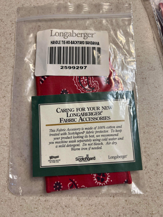 Longaberger Medium Handle Tie in Backyard Bandanna