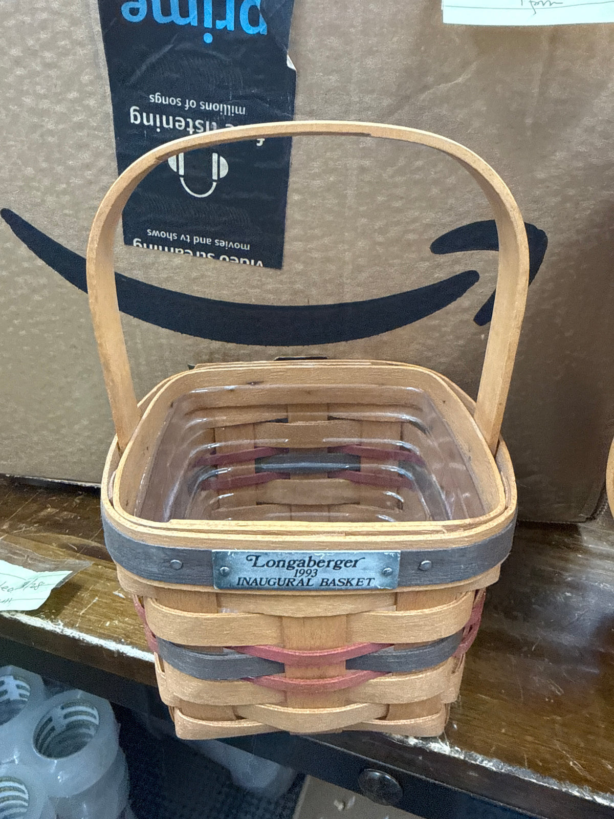 Longaberger 1993 inaugural basket with protector