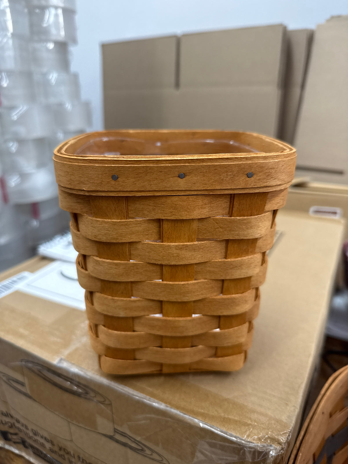 Longaberger small spoon  basket with protector