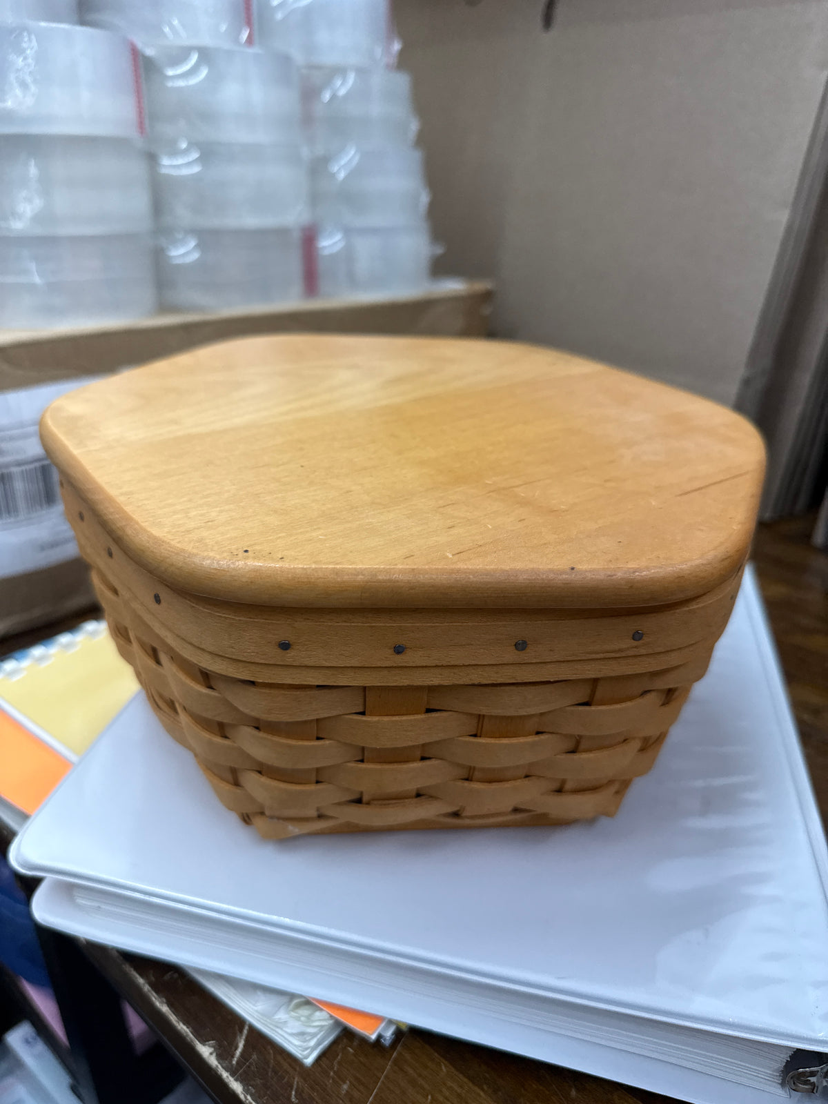 Longaberger generations basket with lid and protector