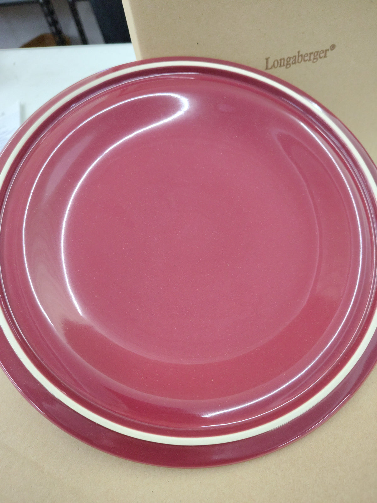 Longaberger shallow baker lid in paprika