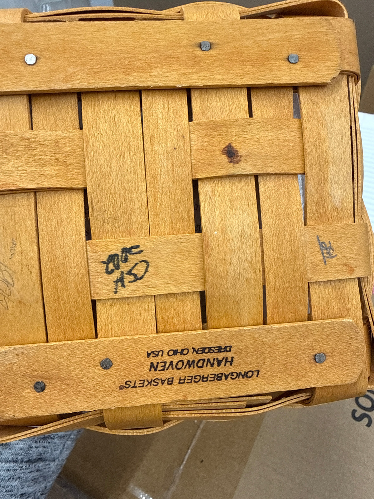 Longaberger tarragon basket with protector