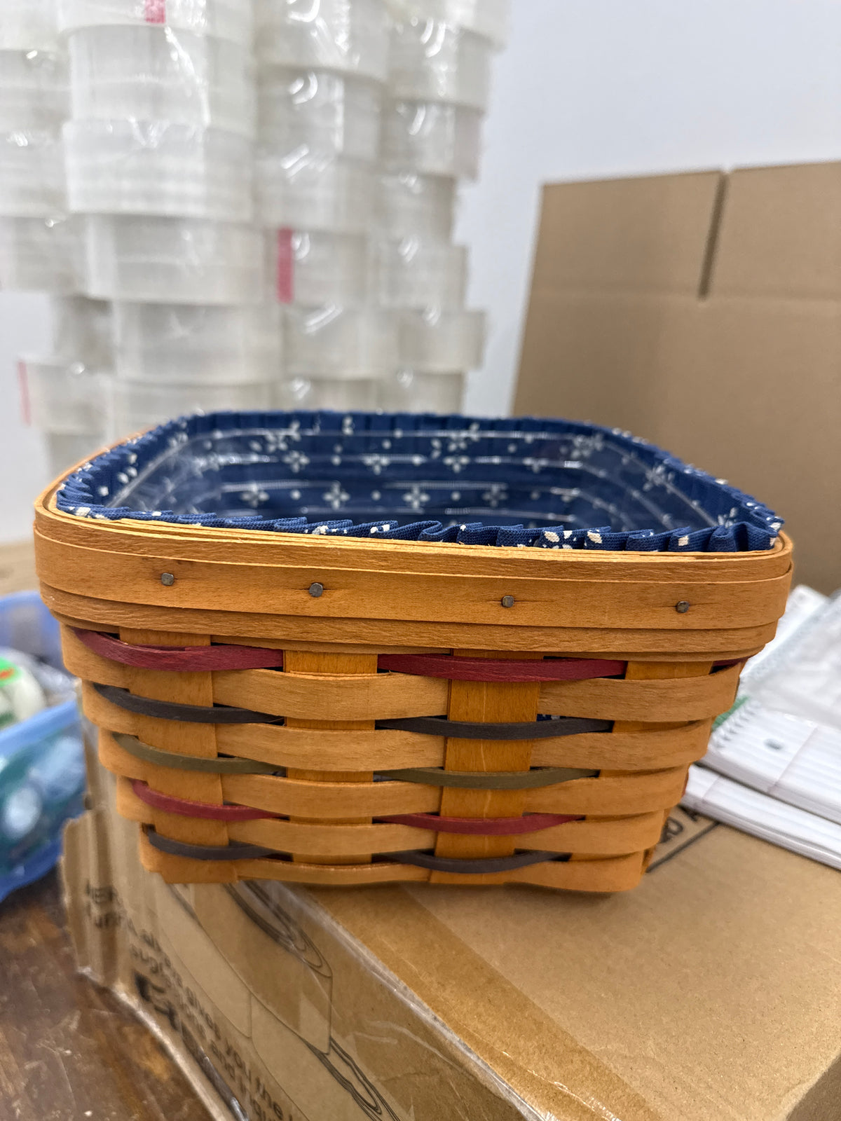 Longaberger large berry basket with liner and protector