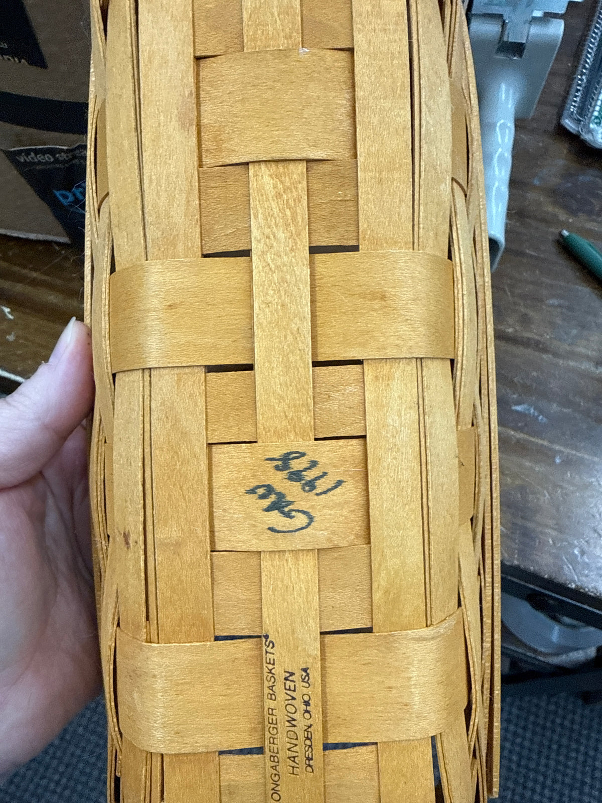 Longaberger cracker basket with divider
