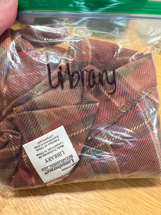 Longaberger Library Liner in Tobasco Plaid
