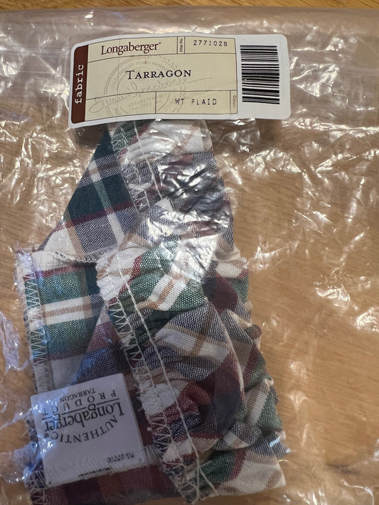Longaberger tarragon liner in woven traditions plaid