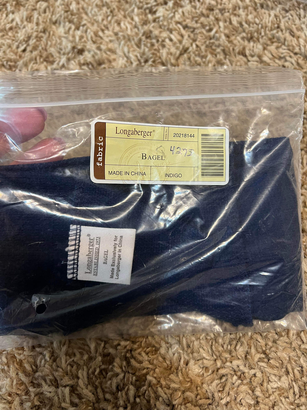 Longaberger Bagel Liner in Indigo