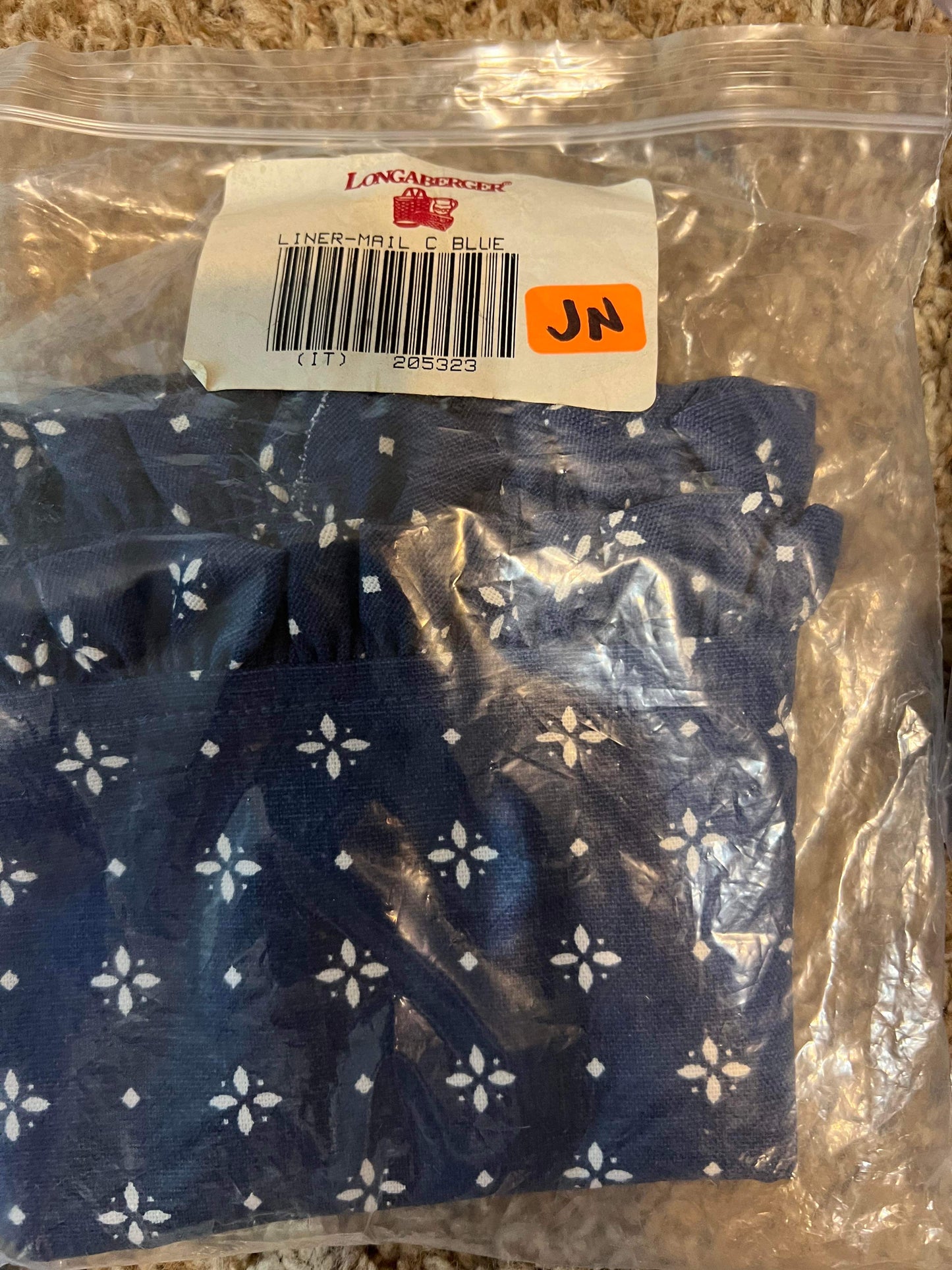 Longaberger Mail Liner in Classic Blue