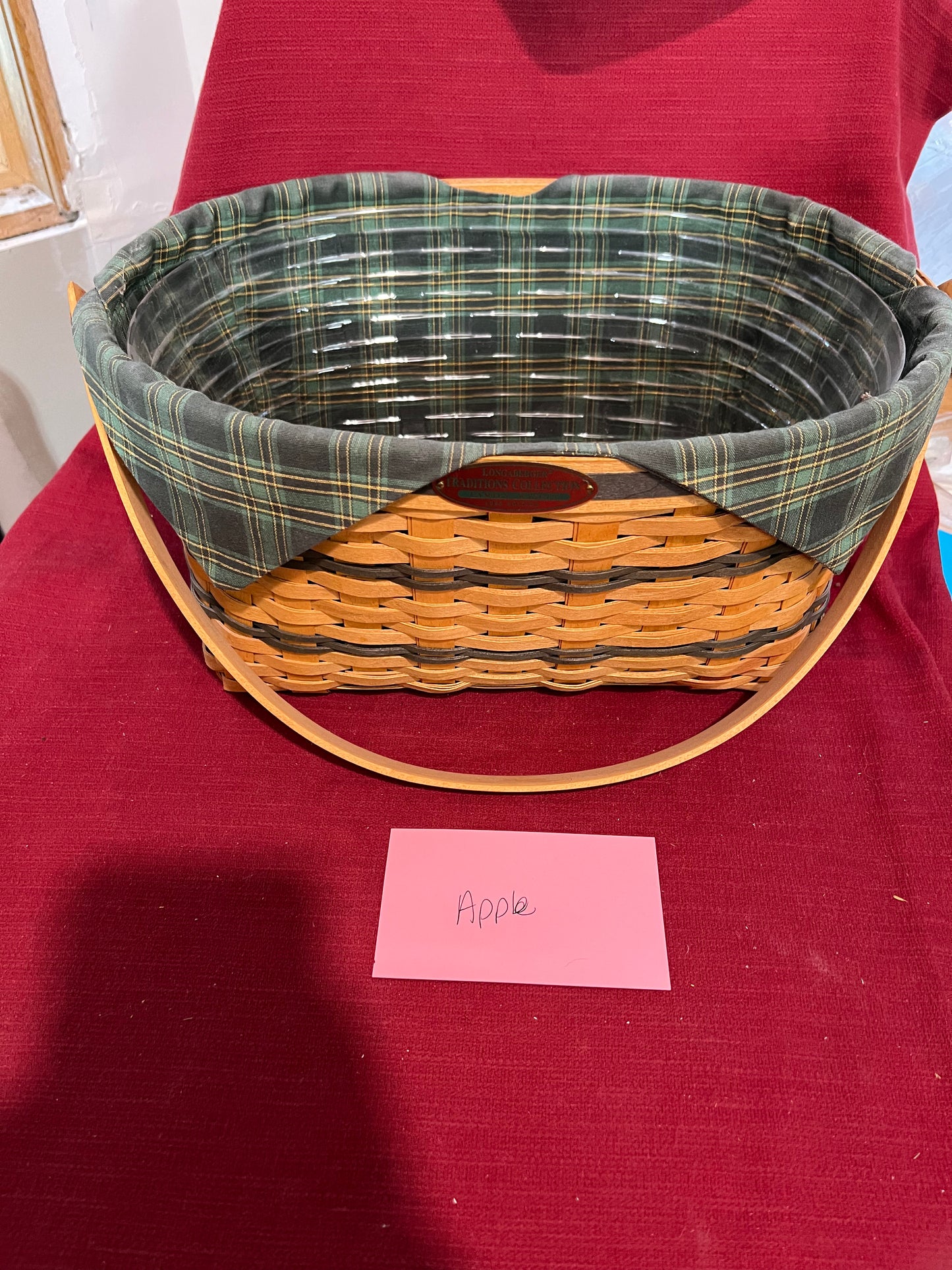 Longaberger family basket with liner & protector