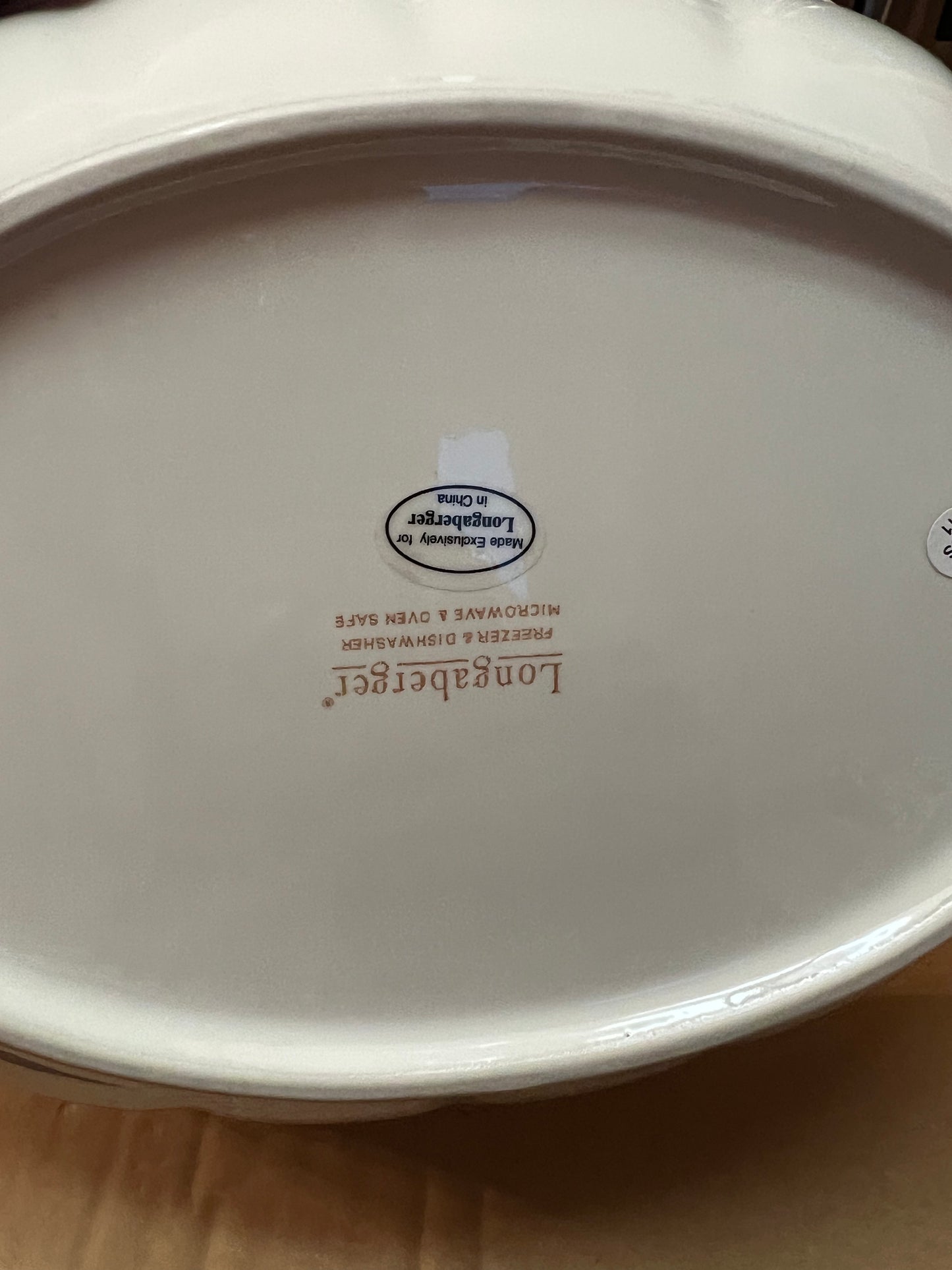 Longaberger oval serving bowl in vintage vine