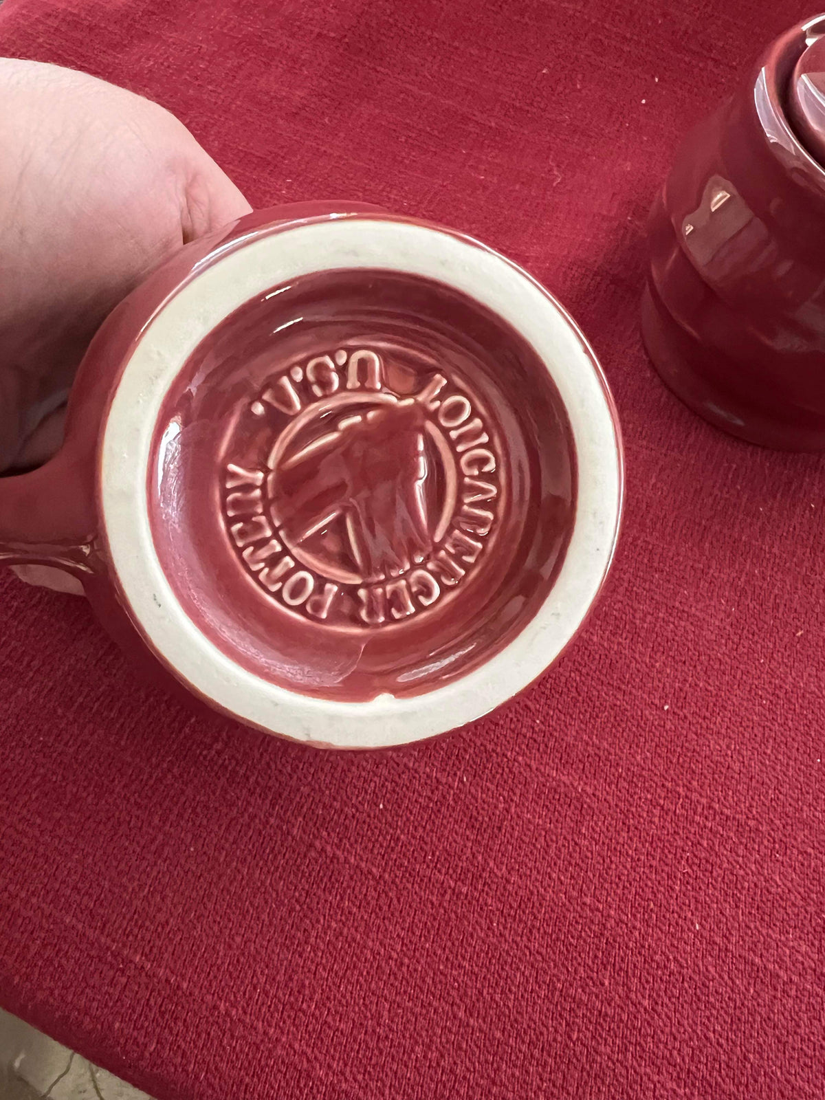 Longaberger Sugar and Creamer in Paprika