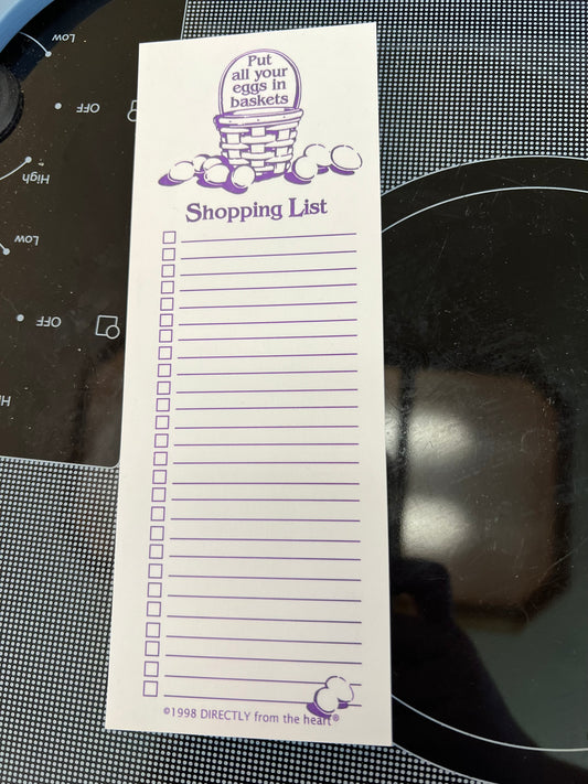 Shopping list notepad