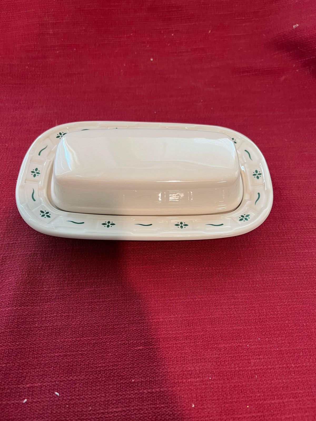 Longaberger Butter Dish (No Knob) in Heritage Green