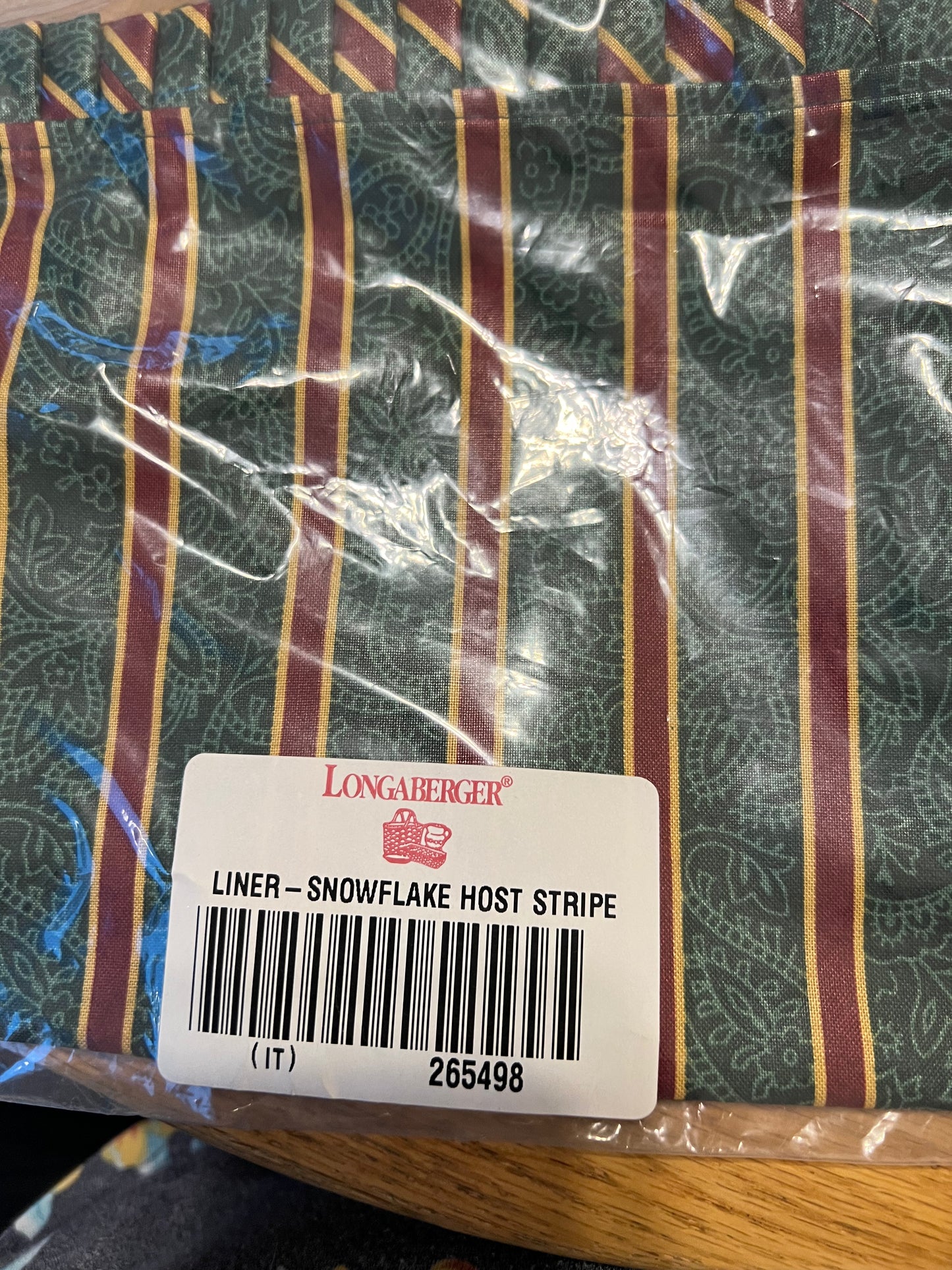 Longaberger hostess snowflake liner in imperial stripe