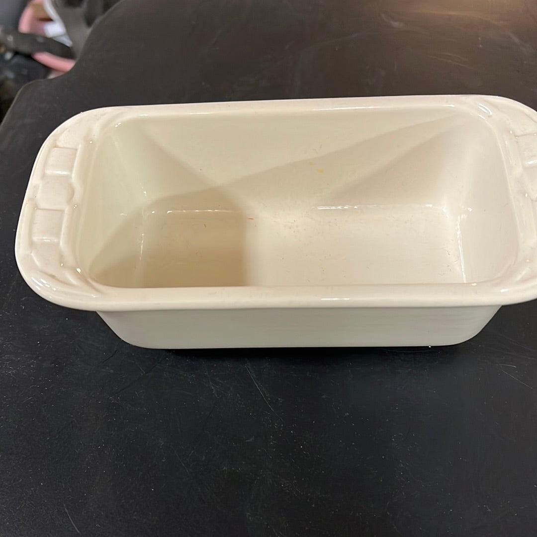 Longaberger small loaf pan in ivory